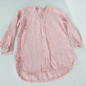 LL Bean Premium Washable Linen Striped Tunic